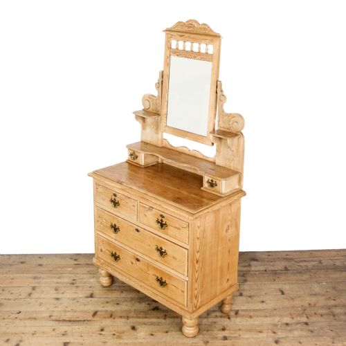 ANTIQUE PINE DRESSING TABLE CHEST OF DRAWERS - ADDITIONAL PHOTO 4