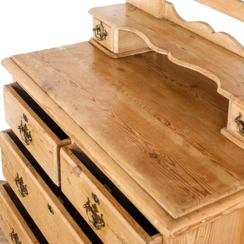 ANTIQUE PINE DRESSING TABLE CHEST OF DRAWERS - ADDITIONAL PHOTO 5