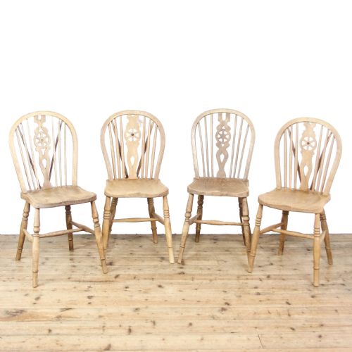 fig 1. Antique Set of Four Windsor Kitchen Chairs