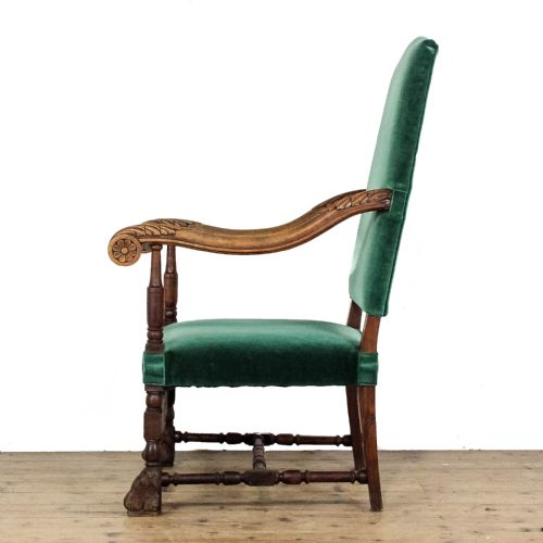 ANTIQUE VICTORIAN UPHOLSTERED ARMCHAIR - ADDITIONAL PHOTO 4