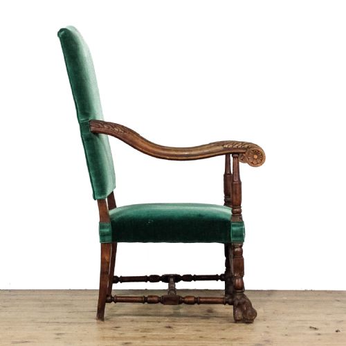 ANTIQUE VICTORIAN UPHOLSTERED ARMCHAIR - ADDITIONAL PHOTO 6