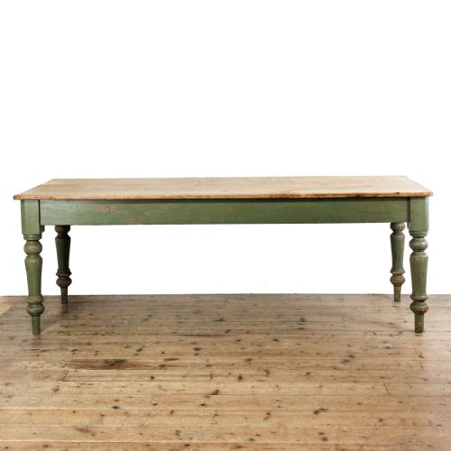fig 1. Large Antique Painted Pine Farmhouse Kitchen Table