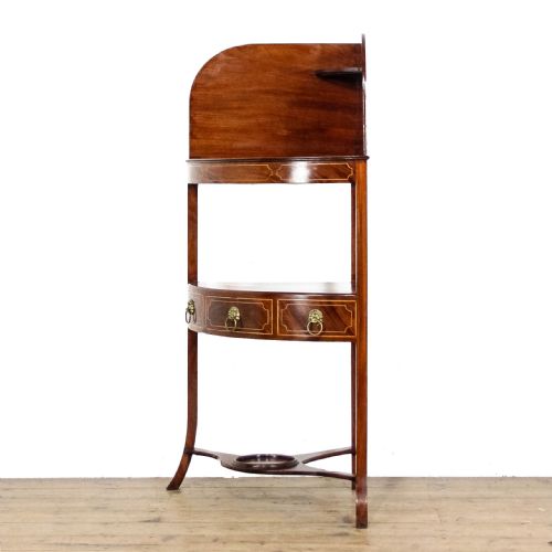 ANTIQUE REGENCY MAHOGANY BOW FRONT CORNER WASHSTAND - ADDITIONAL PHOTO 1