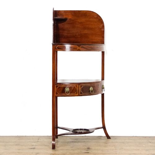 ANTIQUE REGENCY MAHOGANY BOW FRONT CORNER WASHSTAND - ADDITIONAL PHOTO 2