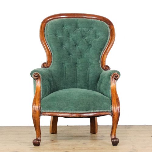 ANTIQUE VICTORIAN UPHOLSTERED ARMCHAIR - ADDITIONAL PHOTO 2