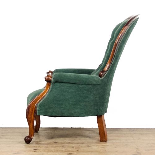 ANTIQUE VICTORIAN UPHOLSTERED ARMCHAIR - ADDITIONAL PHOTO 4