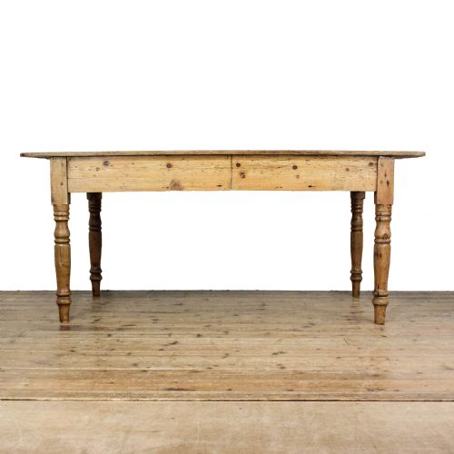LARGE ANTIQUE PINE FARMHOUSE KITCHEN TABLE - ADDITIONAL PHOTO 4