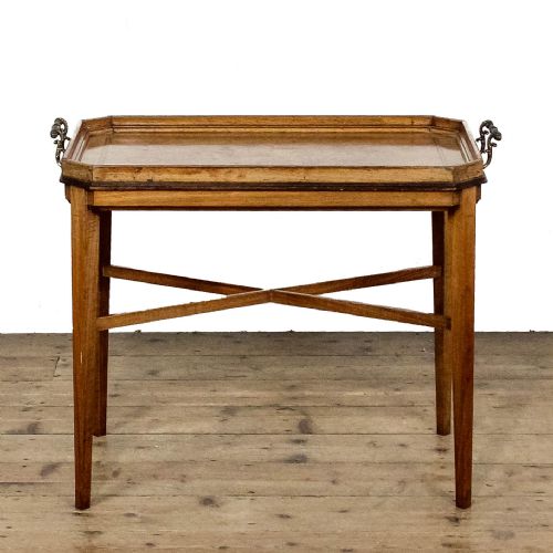 ANTIQUE MARQUETRY TRAY ON STAND SIDE TABLE - ADDITIONAL PHOTO 5