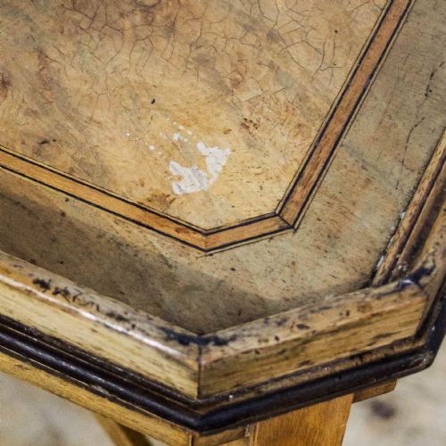 ANTIQUE MARQUETRY TRAY ON STAND SIDE TABLE - ADDITIONAL PHOTO 8