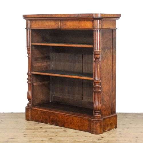 fig 1. Antique Victorian Walnut Open Bookcase