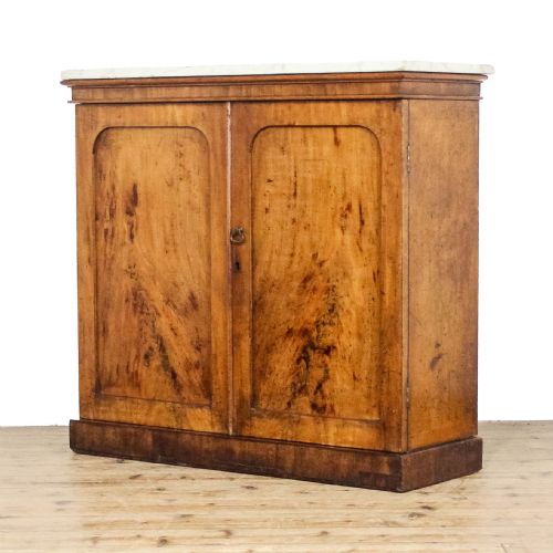 fig 1. Antique Mahogany Side Cabinet with Marble Top