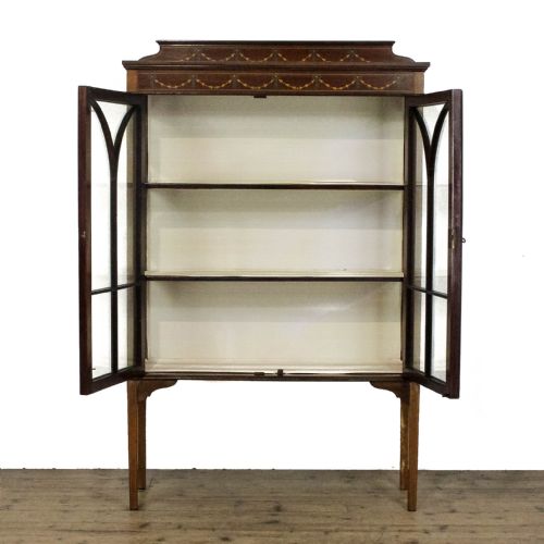 ANTIQUE EDWARDIAN MAHOGANY GLASS CABINET - ADDITIONAL PHOTO 1