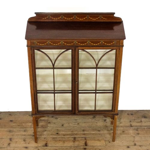 ANTIQUE EDWARDIAN MAHOGANY GLASS CABINET - ADDITIONAL PHOTO 6