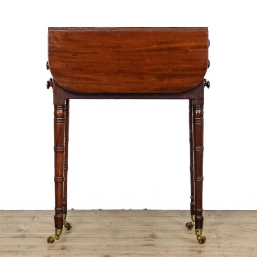 ANTIQUE VICTORIAN MAHOGANY PEMBROKE WORKTABLE - ADDITIONAL PHOTO 2