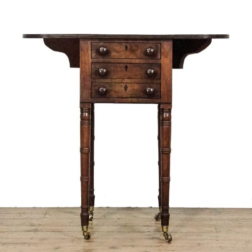 ANTIQUE VICTORIAN MAHOGANY PEMBROKE WORKTABLE - ADDITIONAL PHOTO 7