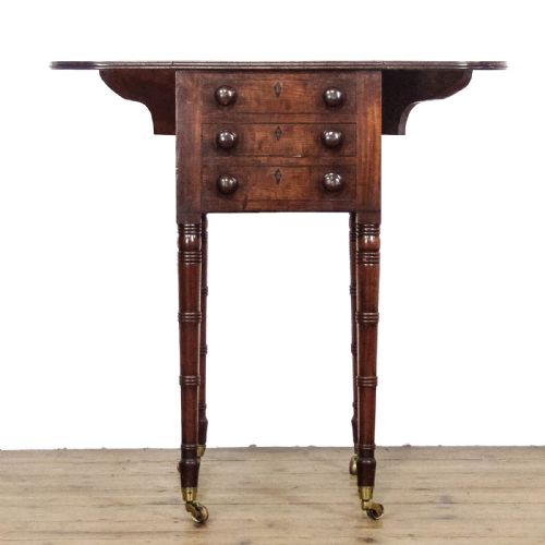 ANTIQUE VICTORIAN MAHOGANY PEMBROKE WORKTABLE - ADDITIONAL PHOTO 9
