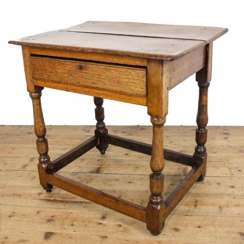 ANTIQUE 18TH CENTURY OAK SIDE TABLE - ADDITIONAL PHOTO 6
