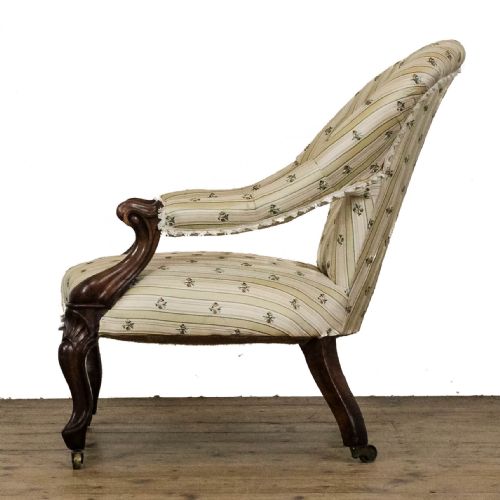 ANTIQUE VICTORIAN UPHOLSTERED ARMCHAIR - ADDITIONAL PHOTO 3