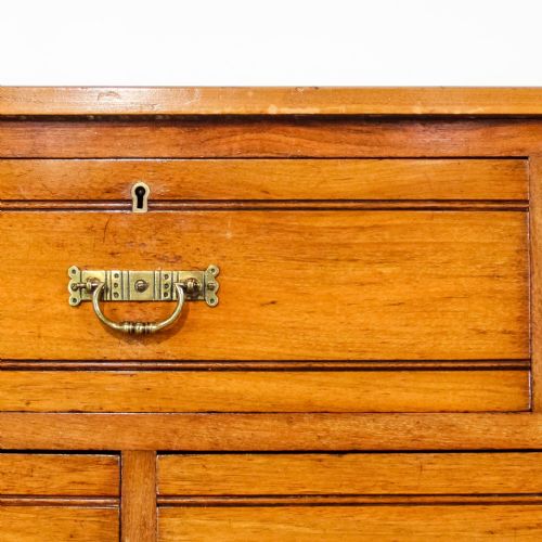 ANTIQUE VICTORIAN WALNUT AND MAHOGANY CHEST OF DRAWERS - ADDITIONAL PHOTO 6
