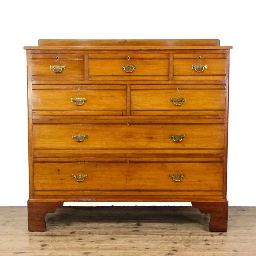 ANTIQUE VICTORIAN WALNUT AND MAHOGANY CHEST OF DRAWERS - ADDITIONAL PHOTO 7