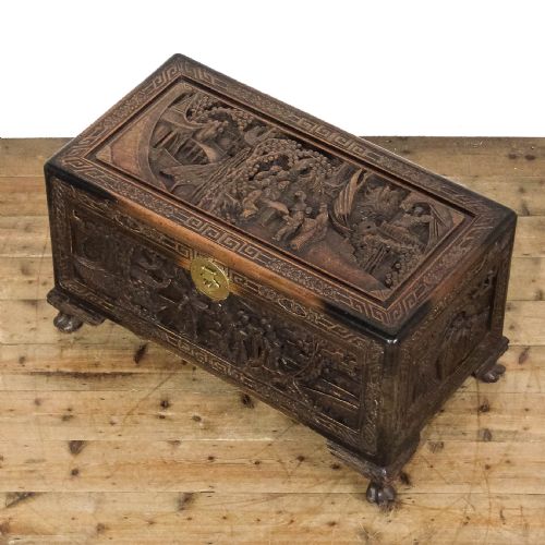 fig 2. Early 20th Century Carved Camphorwood Trunk
