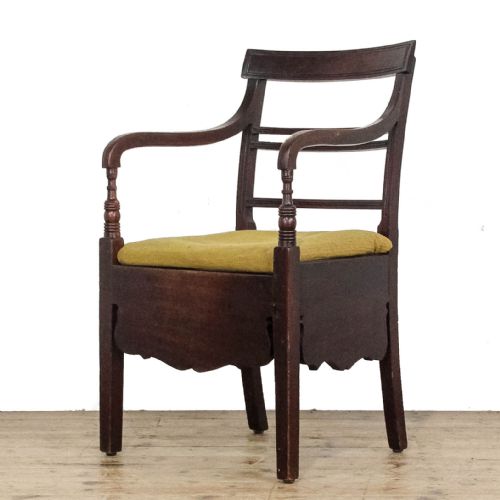 ANTIQUE GEORGIAN MAHOGANY COMMODE CHAIR - ADDITIONAL PHOTO 1
