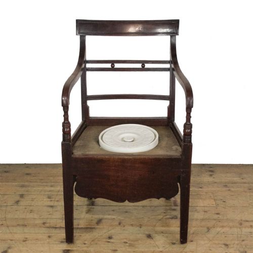 ANTIQUE GEORGIAN MAHOGANY COMMODE CHAIR - ADDITIONAL PHOTO 8