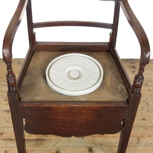 ANTIQUE GEORGIAN MAHOGANY COMMODE CHAIR - ADDITIONAL PHOTO 9