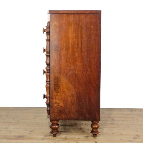 ANTIQUE VICTORIAN MAHOGANY BOW FRONT CHEST OF DRAWERS - ADDITIONAL PHOTO 3