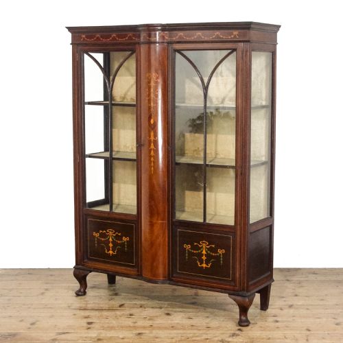 ANTIQUE EDWARDIAN GLASS DISPLAY CABINET - ADDITIONAL PHOTO 1