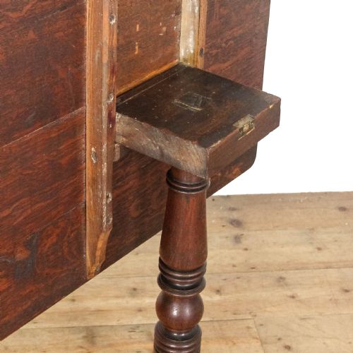 ANTIQUE OAK SQUARE TRIPOD TABLE - ADDITIONAL PHOTO 1