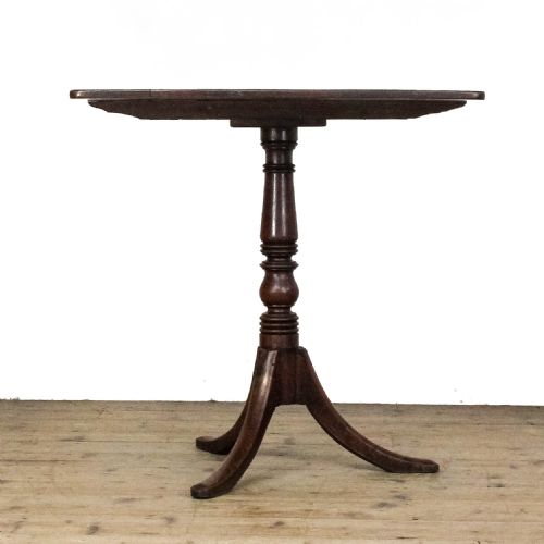ANTIQUE OAK SQUARE TRIPOD TABLE - ADDITIONAL PHOTO 5
