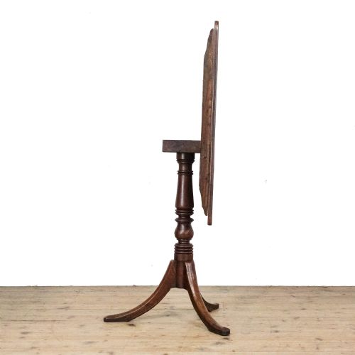 ANTIQUE OAK SQUARE TRIPOD TABLE - ADDITIONAL PHOTO 7