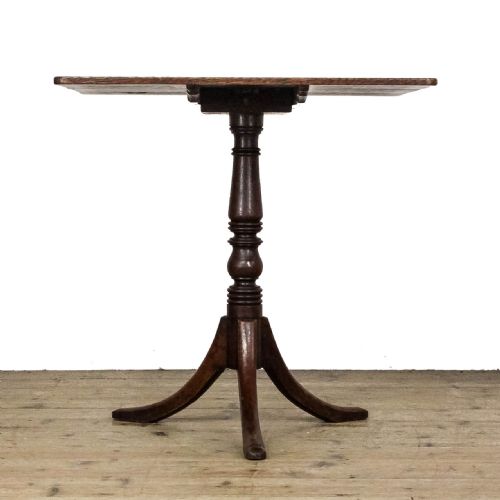 ANTIQUE OAK SQUARE TRIPOD TABLE - ADDITIONAL PHOTO 8