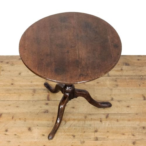 ANTIQUE GEORGIAN OAK TILT TOP TABLE - ADDITIONAL PHOTO 1