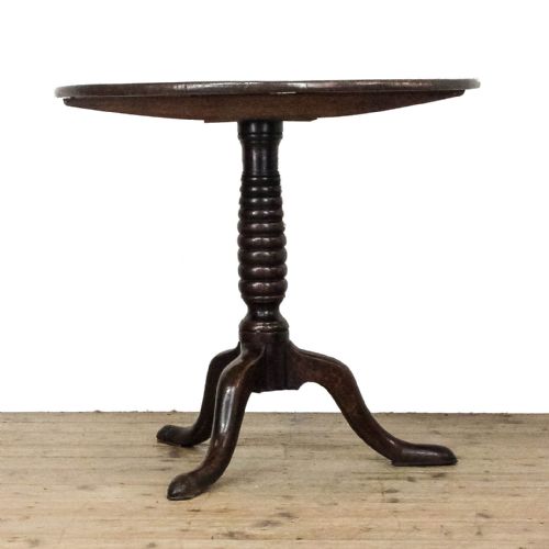 ANTIQUE GEORGIAN OAK TILT TOP TABLE - ADDITIONAL PHOTO 3