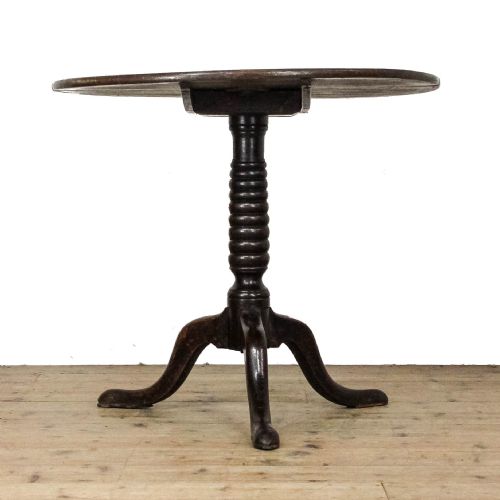 ANTIQUE GEORGIAN OAK TILT TOP TABLE - ADDITIONAL PHOTO 4