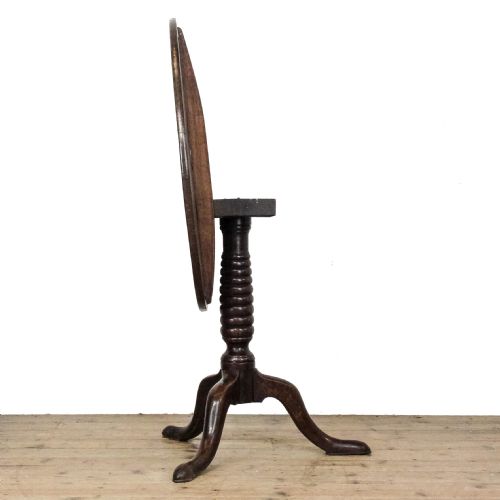 ANTIQUE GEORGIAN OAK TILT TOP TABLE - ADDITIONAL PHOTO 7