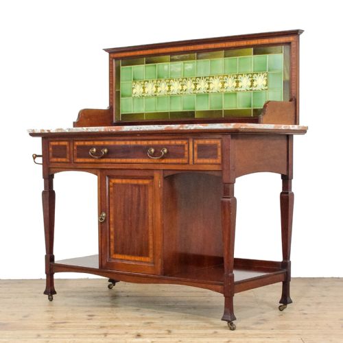 fig 1. Antique Edwardian Mahogany Washstand
