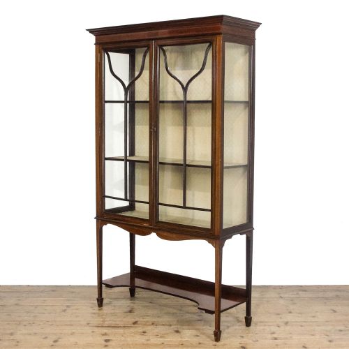 ANTIQUE EDWARDIAN MAHOGANY DISPLAY CABINET - ADDITIONAL PHOTO 1