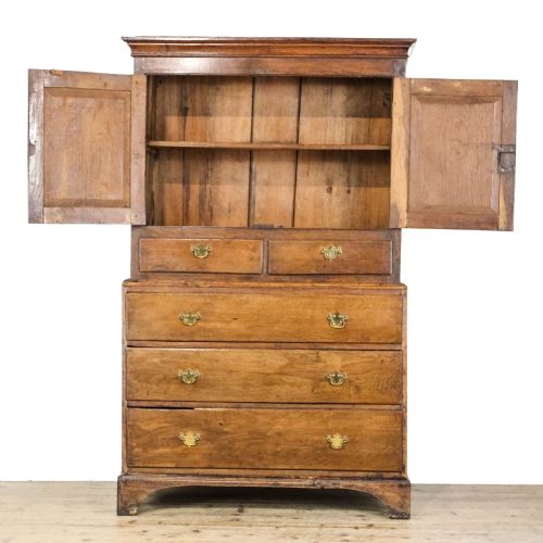 ANTIQUE 19TH CENTURY OAK HOUSEKEEPER'S CUPBOARD - ADDITIONAL PHOTO 2