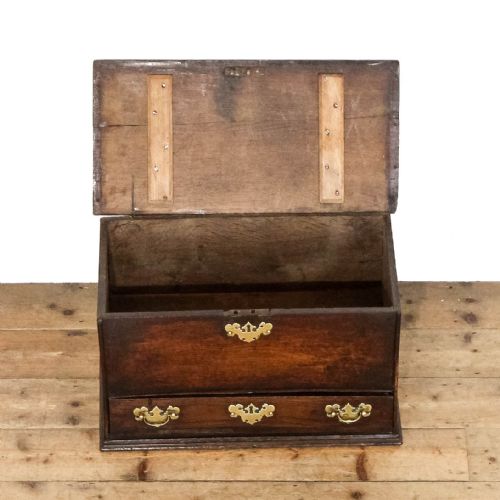 ANTIQUE WELSH OAK COFFER BACH - ADDITIONAL PHOTO 7