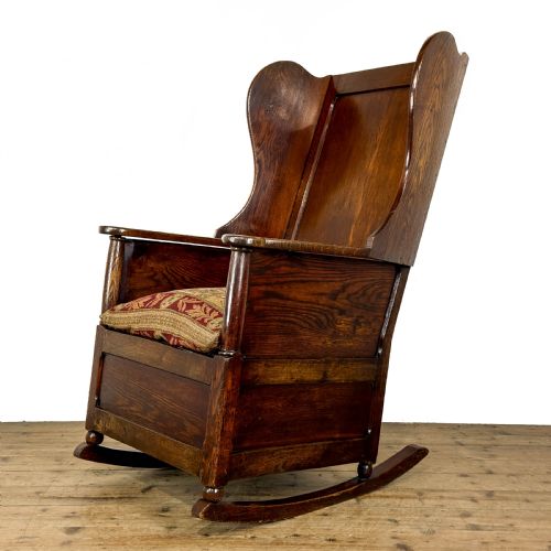 Antique 19th Century Oak Rocking Lambing Chair
