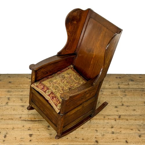 fig 2. Antique 19th Century Oak Rocking Lambing Chair
