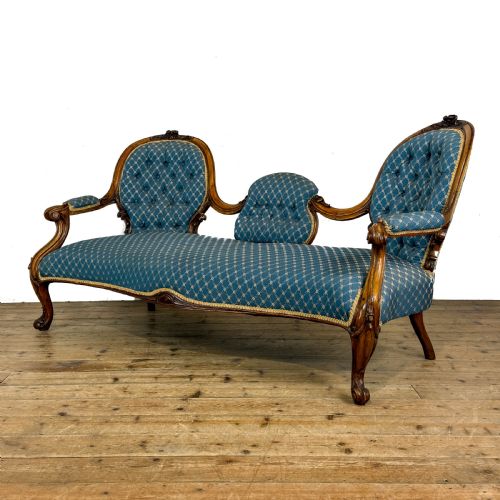 ANTIQUE VICTORIAN WALNUT SOFA OR CHAISE - ADDITIONAL PHOTO 2