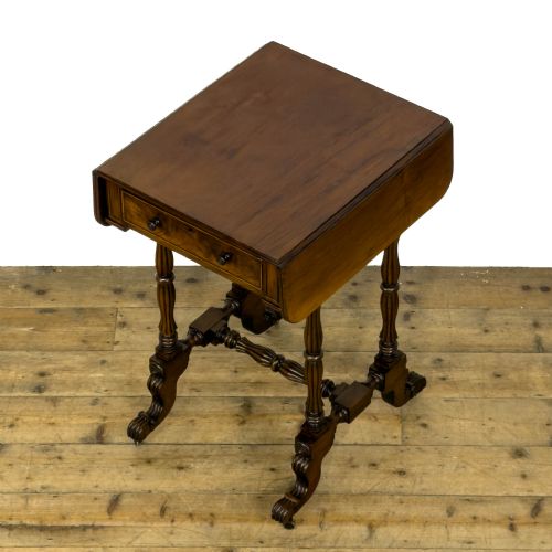 ANTIQUE VICTORIAN MAHOGANY DROP LEAF WORK TABLE - ADDITIONAL PHOTO 2