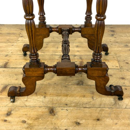 ANTIQUE VICTORIAN MAHOGANY DROP LEAF WORK TABLE - ADDITIONAL PHOTO 7