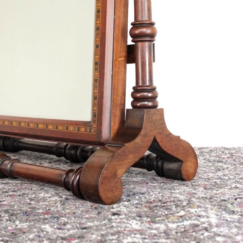 ANTIQUE VICTORIAN GOTHIC MAHOGANY SWING MIRROR - ADDITIONAL PHOTO 3