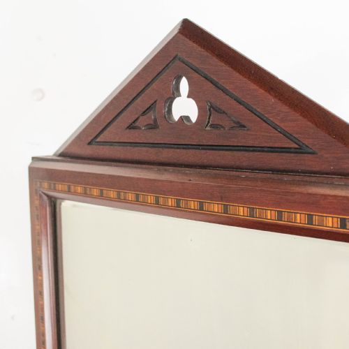 ANTIQUE VICTORIAN GOTHIC MAHOGANY SWING MIRROR - ADDITIONAL PHOTO 4