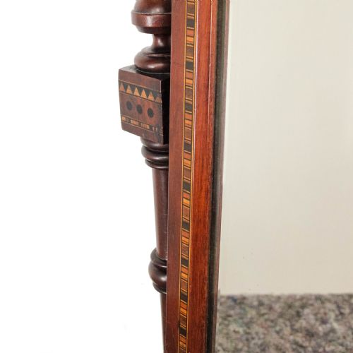 ANTIQUE VICTORIAN GOTHIC MAHOGANY SWING MIRROR - ADDITIONAL PHOTO 5